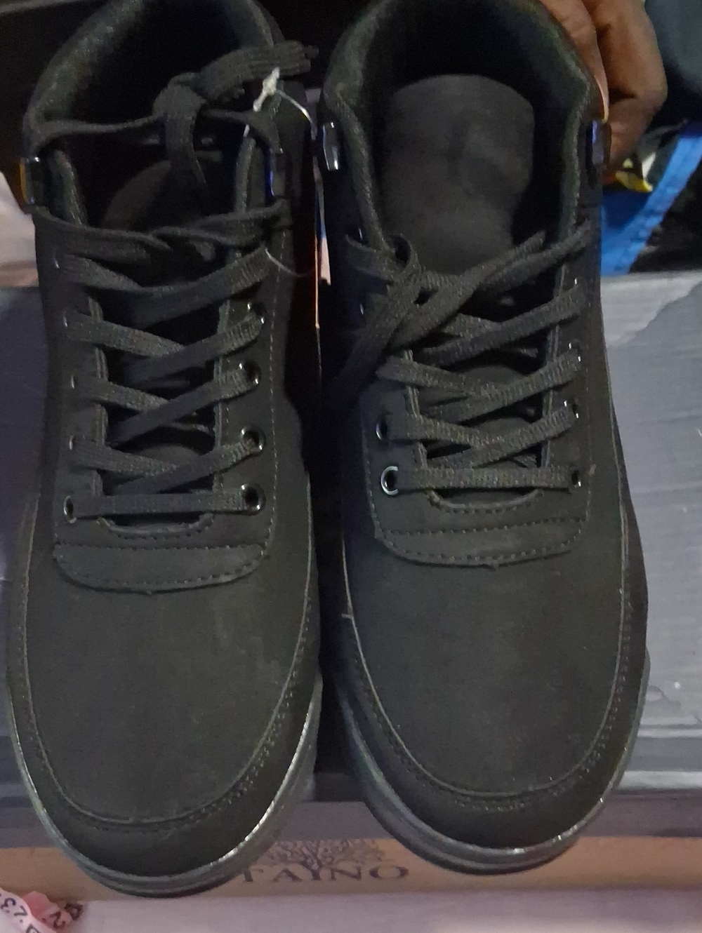 Men's Black High-Top Lace-Up Sneakers